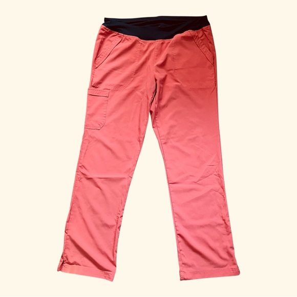Easy Stretch by Butter Soft medical scrub pants M coral split hem pockets - Picture 1 of 14